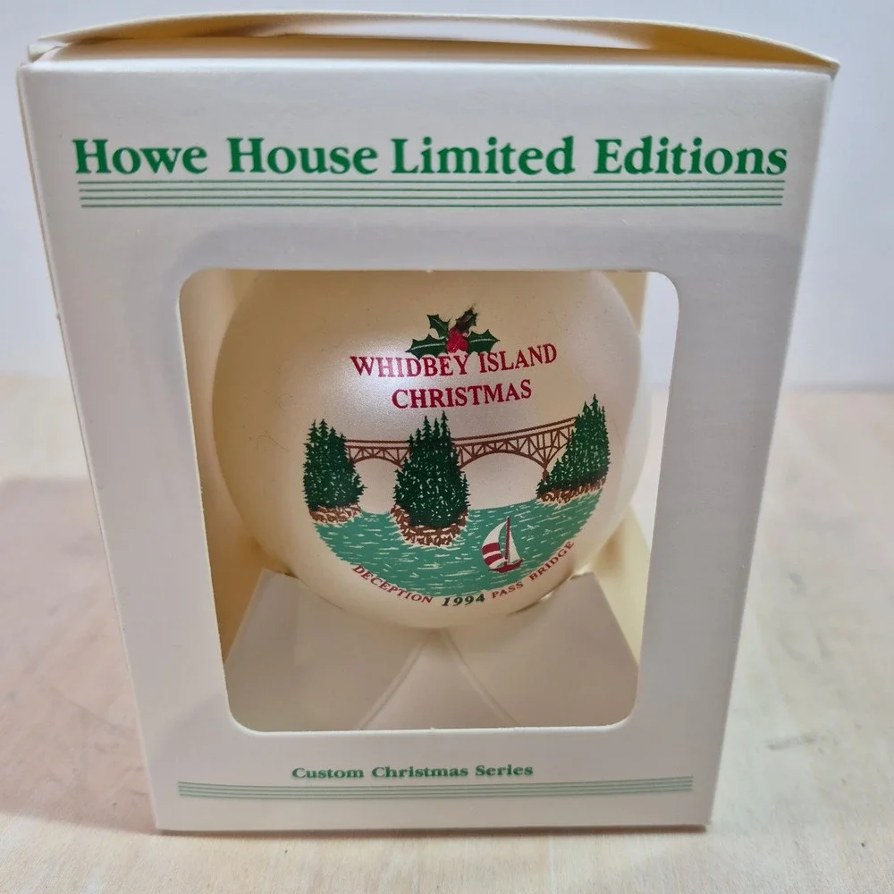Howe House Whidbey Island Christmas 1994 Deception Pass Bridge Ornament Vintage